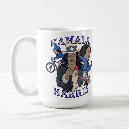 Kamala Harris Bootleg Rap Style Election Kaffeetasse (Links)