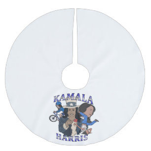 Kamala Harris Bootleg Rap Style Election Polyester Weihnachtsbaumdecke