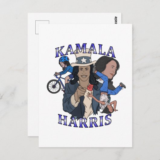Kamala Harris Bootleg Rap Style Election Postkarte (Vorne/Hinten)