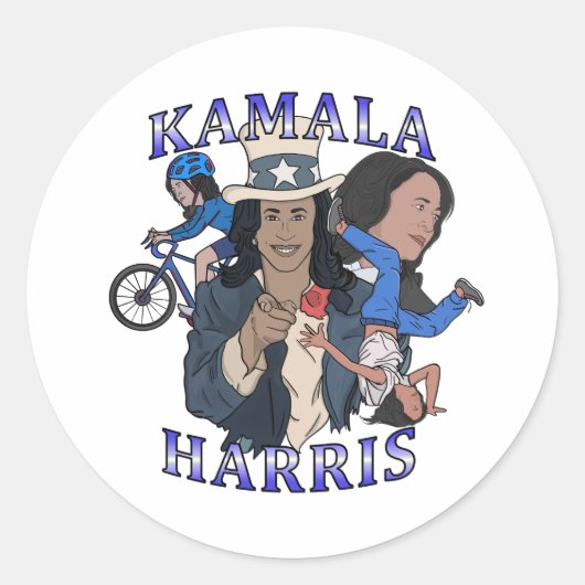 Kamala Harris Bootleg Rap Style Election Runder Aufkleber (Vorderseite)