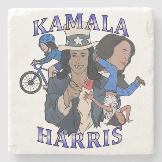 Kamala Harris Bootleg Rap Style Election Steinuntersetzer (Vorderseite)