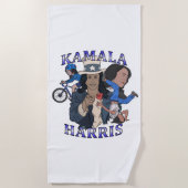 Kamala Harris Bootleg Rap Style Election Strandtuch (Vorderseite)