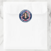 Kamala Harris Campaign-Foto Runder Aufkleber (Tasche)