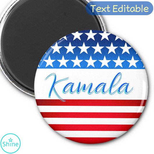 Kamala Harris Campaign SWAG US Flag Elegantes Scri Magnet
