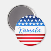 Kamala Harris Campaign SWAG US Flag Elegantes Scri Magnet (Vorderseite/Rückseite)