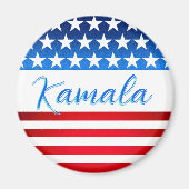 Kamala Harris Campaign SWAG US Flag Elegantes Scri Magnet (Vorne)