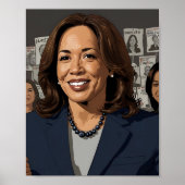 Kamala Harris Cartoon Poster (Vorne)