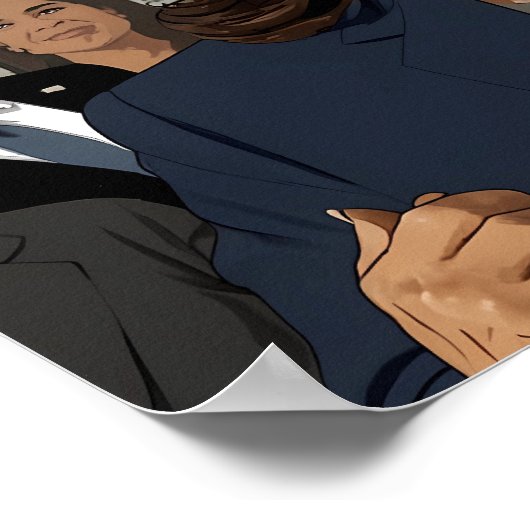 Kamala Harris Cartoon Poster (Ecke)