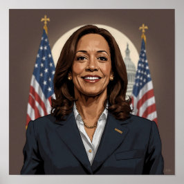 Kamala Harris Cartoon Poster