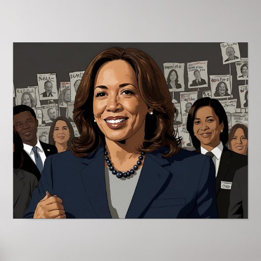 Kamala Harris Cartoon Poster (Vorne)