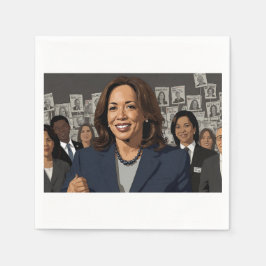 Kamala Harris Cartoon Serviette