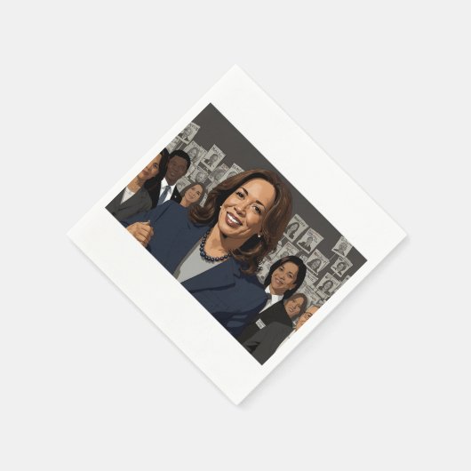Kamala Harris Cartoon Serviette (Ecke)