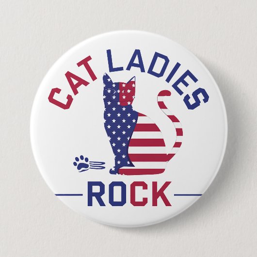 KAMALA HARRIS CAT LADIES ROCK! Button (Vorderseite)
