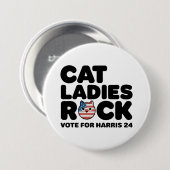 KAMALA HARRIS CAT LADIES ROCK! Button (Vorne & Hinten)