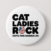 KAMALA HARRIS CAT LADIES ROCK! Button (Vorderseite)