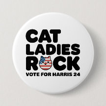 KAMALA HARRIS CAT LADIES ROCK! Button
