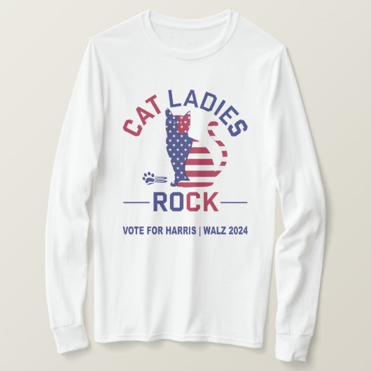 KAMALA HARRIS - CAT LADIES ROCK! Langarm Shirt (Design vorne)