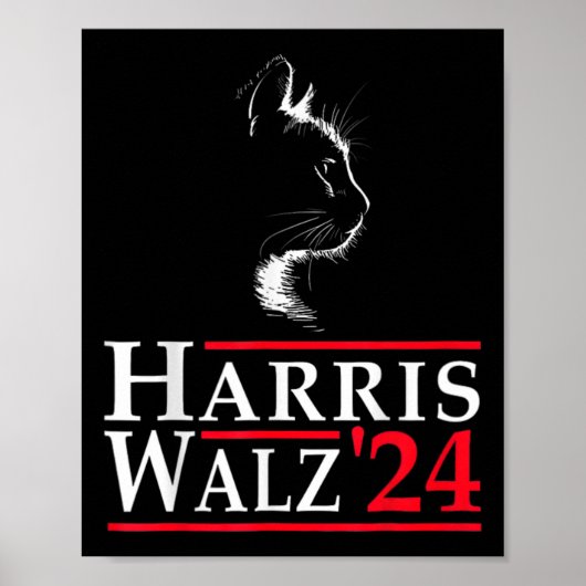 Kamala Harris Cat Lady 2024 Electio geht nicht zur Poster (Vorne)
