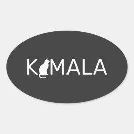 Kamala Harris Cat Lady, Cat Lady Liebe Kamala Ovaler Aufkleber