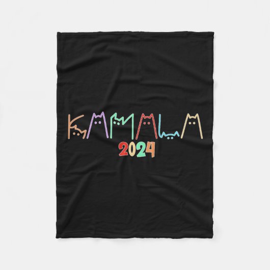 Kamala Harris Cat Lettering Funny Cat Ladys for K Fleecedecke (Vorderseite)