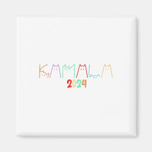 Kamala Harris Cat Lettering Funny Cat Ladys for K Magnet