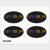 Kamala Harris - Cat Lettering Ovaler Aufkleber (Blatt)