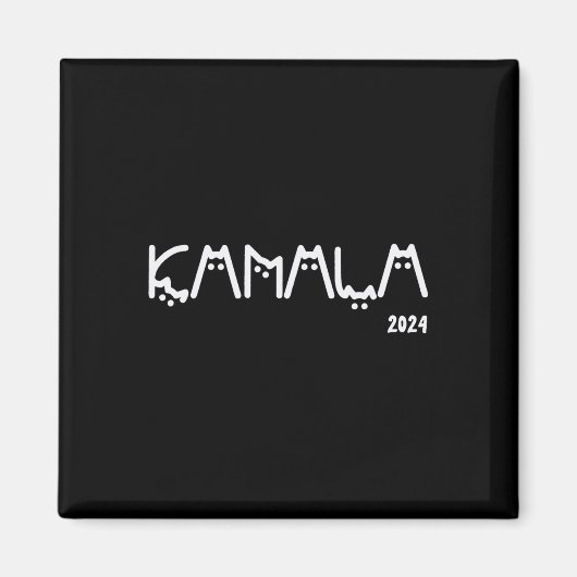 Kamala Harris Cat Lettering Positiver Funny Magnet (Vorne)