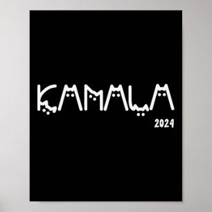 Kamala Harris Cat Lettering Positiver Funny Poster