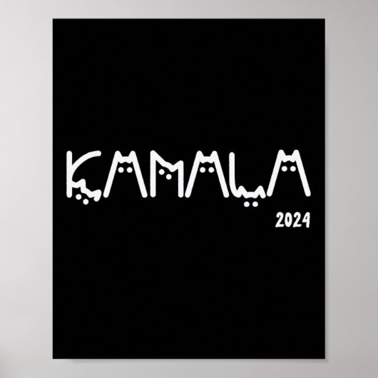 Kamala Harris Cat Lettering Positiver Funny Poster (Vorne)
