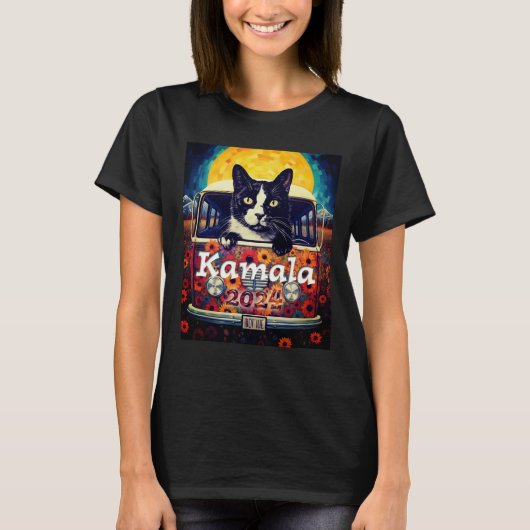 Kamala Harris Cat T - Shirt (Vorderseite)