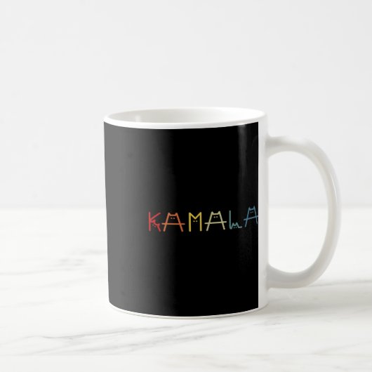 Kamala Harris Cat Vintag Lettering Positiver Funny Kaffeetasse (Rechts)