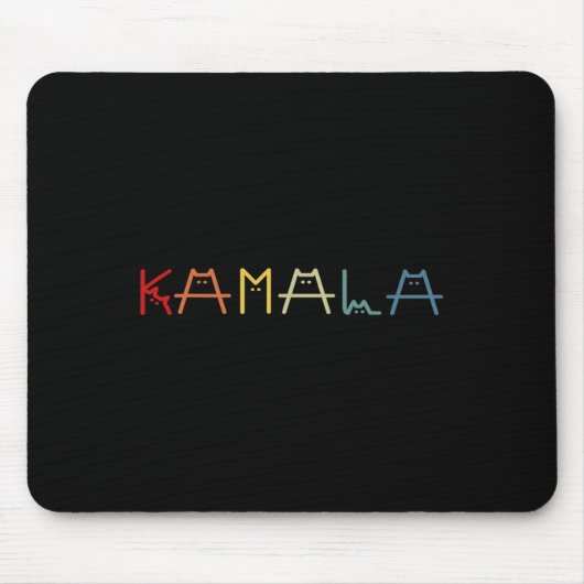 Kamala Harris Cat Vintag Lettering Positiver Funny Mousepad (Vorne)