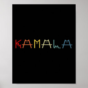 Kamala Harris Cat Vintag Lettering Positiver Funny Poster