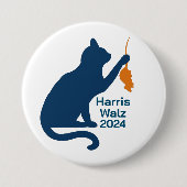 Kamala Harris Cat w Orange Rat Button (Vorderseite)