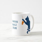 Kamala Harris Cat w Orange Rat Kaffeetasse (VorderseiteRechts)