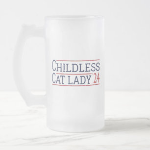 Kamala Harris - Childless Cat Lady 2024 I Mattglas Bierglas