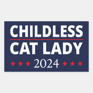 Kamala Harris - Childless Cat Lady 2024 III Rechteckiger Aufkleber