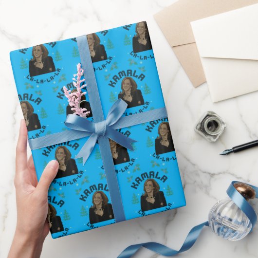Kamala Harris Christmas Blue Geschenkpapier (Schenken)