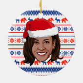 Kamala Harris Christmas Keramik Ornament (Hinten)