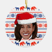 Kamala Harris Christmas Keramik Ornament (Vorne)