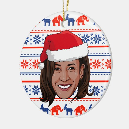 Kamala Harris Christmas Keramik Ornament (Links)