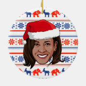 Kamala Harris Christmas Keramik Ornament (Hinten)