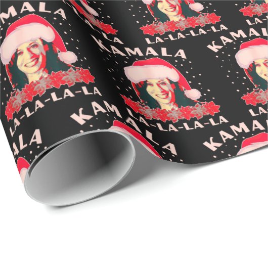 Kamala Harris Christmas Ugly Sweater Geschenk Blac Geschenkpapier (Rolleneckpunkt)