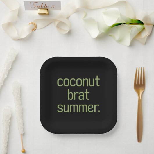 Kamala Harris Coconut Brat Sommer 2024 Pappteller (Hochzeit)