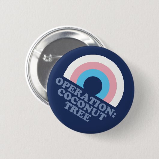 Kamala Harris Coconut Tree Trans Pride Flag Button (Vorne & Hinten)