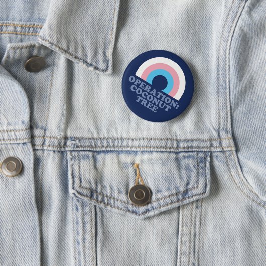 Kamala Harris Coconut Tree Trans Pride Flag Button (Beispiel)