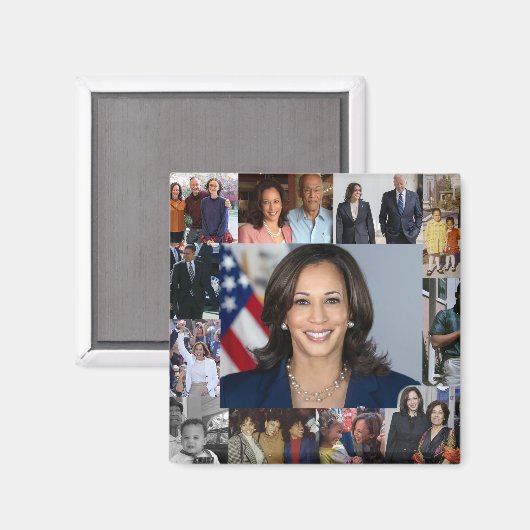 Kamala Harris Collage Foto Magnet (Vorderseite/Rückseite)