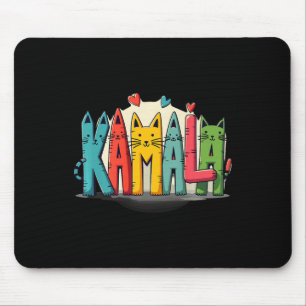 Kamala Harris Colorful Cat Lettering Funny Preview Mousepad