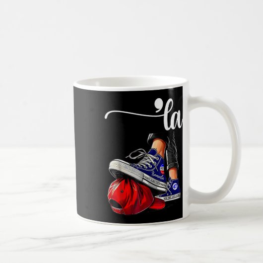 Kamala Harris Comma La Stepping on Mega Hat Kaffeetasse (Rechts)