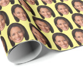 Kamala Harris Custom Face Kamala Harris Face Geschenkpapier (Rolleneckpunkt)